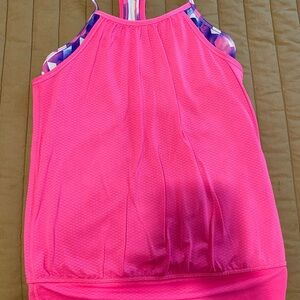Ivivva by Lululemon Girls Pink Double Dutch Racerback Tank - Size 12